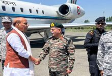 Rajnath Singh and Air Force Chief AP Singh reached Bhuj Air Force Station in Gujarat.